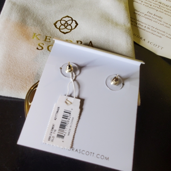 Kendra Scott Kira Statement Earrings Gold plated Brass New with tags attached - Picture 6 of 8